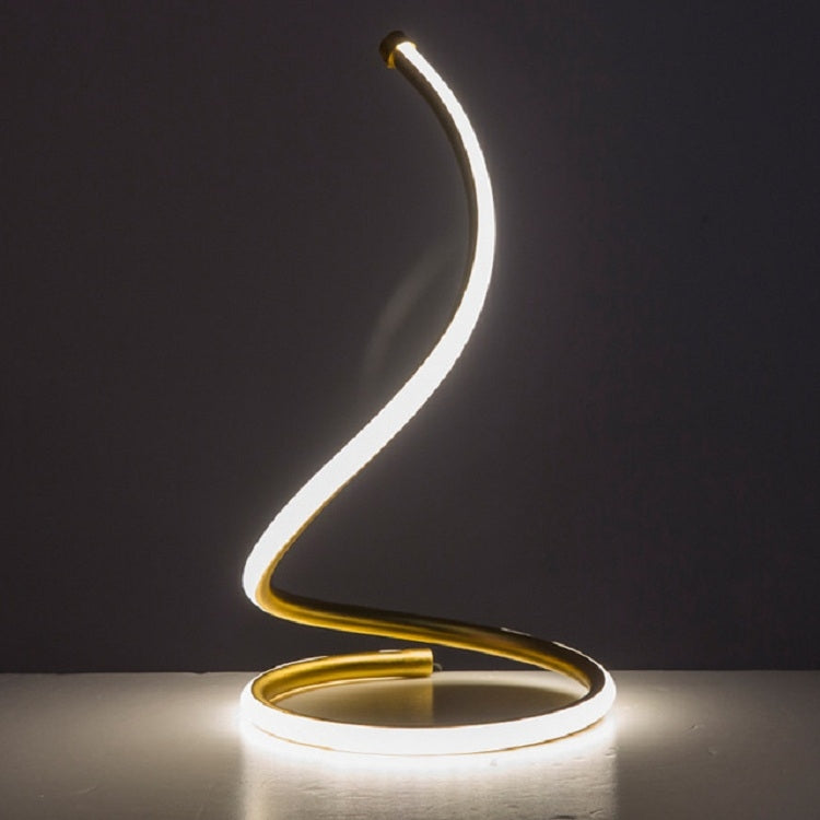 LED Spiral Table Lamp Home Living Room Bedroom Decoration Lighting Bedside Light, Specifications:UK Plug(Gold) - Bedside Light by buy2fix | Online Shopping UK | buy2fix