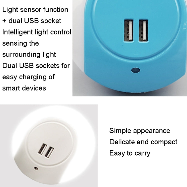 A78B LED Night Light With USB Port Intelligent Light Control Sensor Light, Plug:US Plug(Green) - Sensor LED Lights by buy2fix | Online Shopping UK | buy2fix