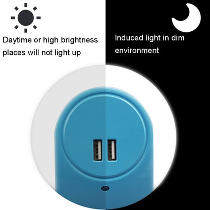 A78B LED Night Light With USB Port Intelligent Light Control Sensor Light, Plug:EU Plug(Green) - Sensor LED Lights by buy2fix | Online Shopping UK | buy2fix