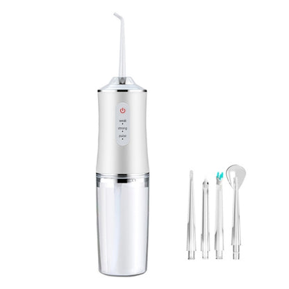 6886 Dental Flusher Water Dental Floss Portable Household Teeth Oral Cleaning Dental Scaler, Band Width: 4 Heads(White) - Oral Irrigators by buy2fix | Online Shopping UK | buy2fix