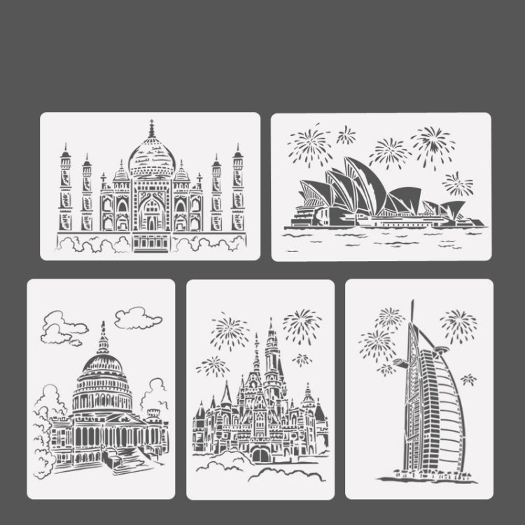 6 White House Construction Series Painting Template Theme City A4 Label Template - Art Supplies by buy2fix | Online Shopping UK | buy2fix