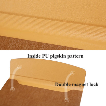 Horizontal Litchi Texture Laptop Bag Liner Bag For MacBook 12 Inch A1534(Liner Bag+Power Bag Golden) - Protective Bags by buy2fix | Online Shopping UK | buy2fix