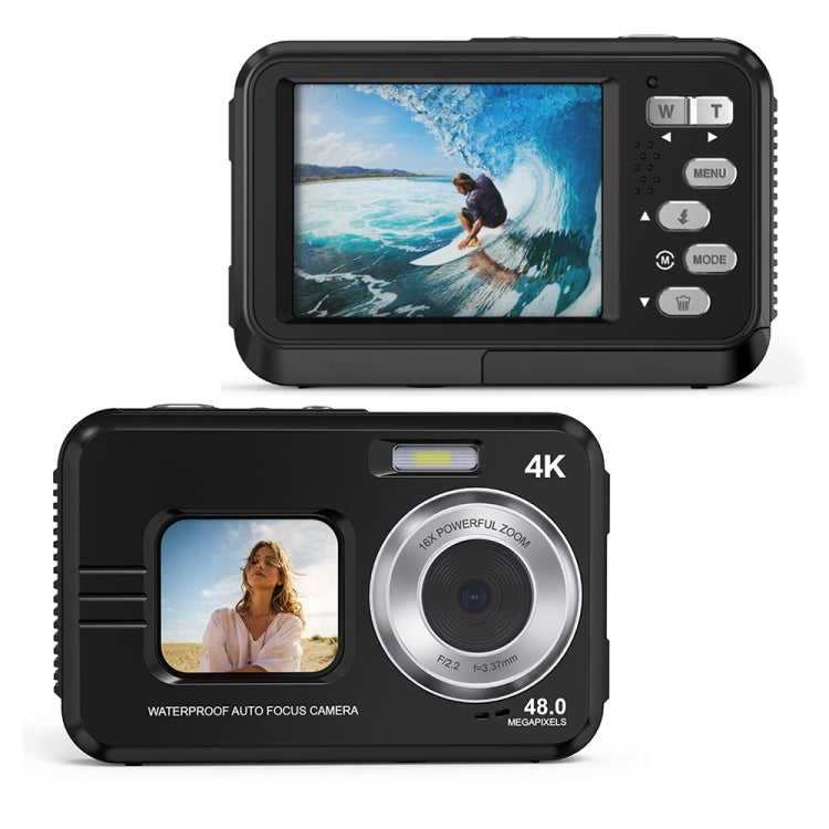 WDC901 3.5m Waterproof 48MP HD Dual Screen Outdoor Sports Digital Camera UK Plug(Black) - Children Cameras by buy2fix | Online Shopping UK | buy2fix