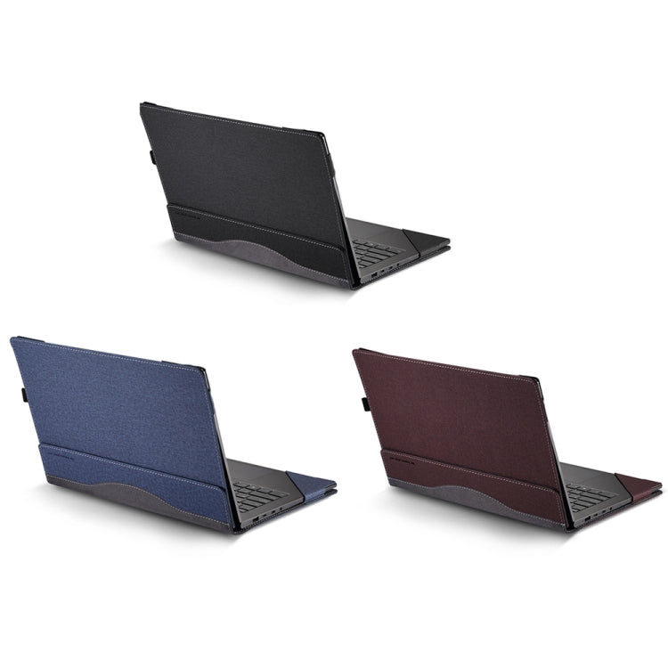 For Samsung Galaxy Book 4 Pro 16 Inch Leather Laptop Anti-Fall Protective Case(Dark Blue) - 15.6 - 17 inch by buy2fix | Online Shopping UK | buy2fix
