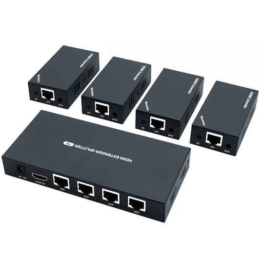 60m 1x4 HDMI Splitter POC Distribution Extender Supports 1080P@60Hz, Plug: UK Plug - Splitter by PWAY | Online Shopping UK | buy2fix
