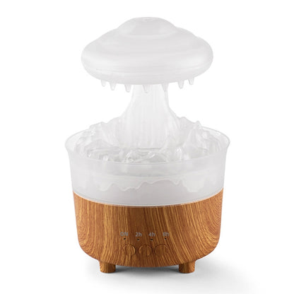 V50 Desktop Colorful Night Light Humidifier Wood Grain Water Drop Aroma Diffuser, Spec: AU Plug(White) - Air Purifiers & Accessories by buy2fix | Online Shopping UK | buy2fix