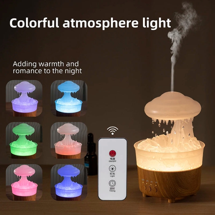 V50 Desktop Colorful Night Light Humidifier Wood Grain Water Drop Aroma Diffuser, Spec: AU Plug(Green) - Air Purifiers & Accessories by buy2fix | Online Shopping UK | buy2fix