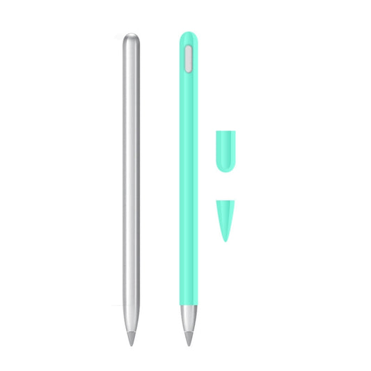 2 Sets 3 In 1 Stylus Silicone Protective Cover + Two-Color Pen Cap Set For Huawei M-Pencil(Mint Green) - Pencil Accessories by buy2fix | Online Shopping UK | buy2fix