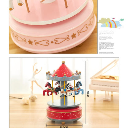 Sky City Carousel Clockwork Music Box Couples Birthday Gift(K0231 Dot Blue) - Music Box by buy2fix | Online Shopping UK | buy2fix