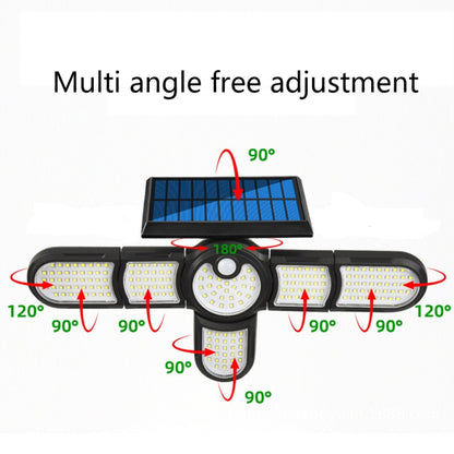 Garden Solar Wall Light Outdoor Waterproof Lawn Light Landscape Corridor Small Street Light, Spec: 5-Head 168 LED - Solar Lights by buy2fix | Online Shopping UK | buy2fix