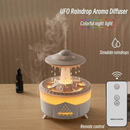 UFO Water Drop Aromatherapy Humidifier Desktop Remote Control Diffuser, Plug: EU Plug(Black) - Air Purifiers & Accessories by buy2fix | Online Shopping UK | buy2fix