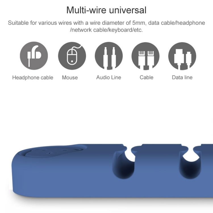 6 Holes Bear Silicone Desktop Data Cable Organizing And Fixing Device(Dark Green) - Cable Organizer by buy2fix | Online Shopping UK | buy2fix