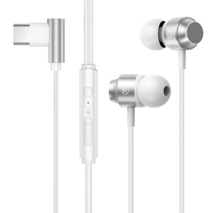 TS902 Metal In-Ear USB-C / Type-C Game Earphone, Cable Length: 1.2m(Silver Gray) - Type-C Earphone by buy2fix | Online Shopping UK | buy2fix
