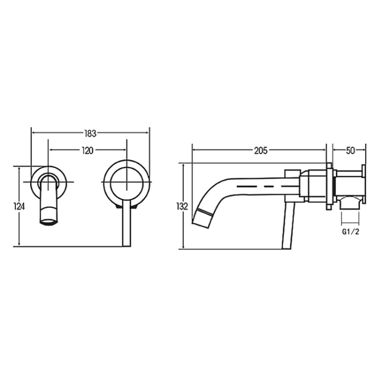 In-wall Hidden Concealed Faucet Hot and Cold Copper Mixing Valve, Specification: Black Conjoined - Faucets & Accessories by buy2fix | Online Shopping UK | buy2fix