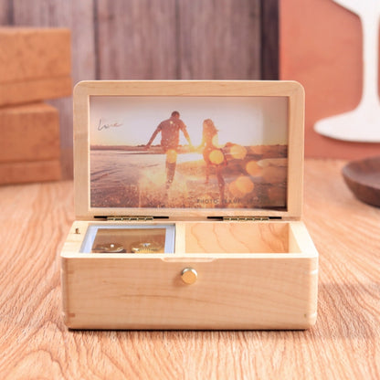 Wooden Jewelry Storage Music Box with Photo Frame Function, Spec: Maple - Music Box by buy2fix | Online Shopping UK | buy2fix