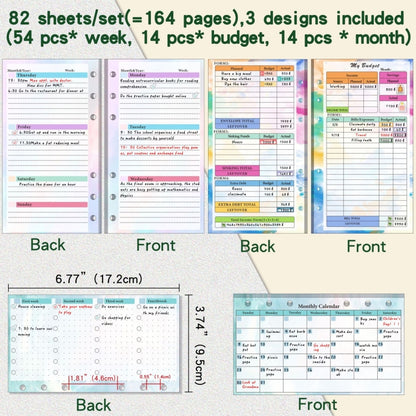 A6 Cash Budget Book Schedule Weekly Plan Monthly Plan Loose-leaf Notepad(Blue) - Notebooks by buy2fix | Online Shopping UK | buy2fix