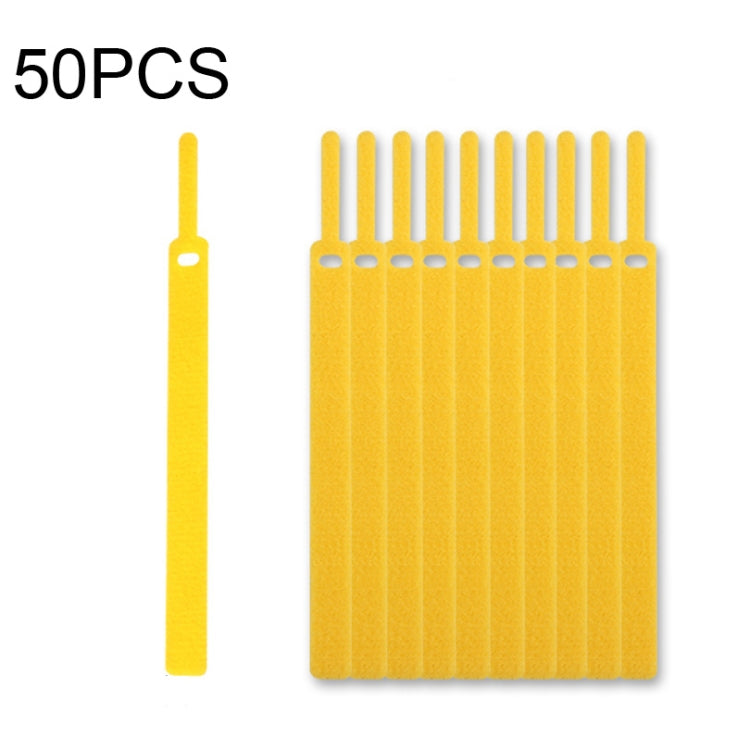 50 PCS Needle Shape Self-adhesive Data Cable Organizer Colorful Bundles 15 x 300mm(Yellow) - Cable Organizer by buy2fix | Online Shopping UK | buy2fix