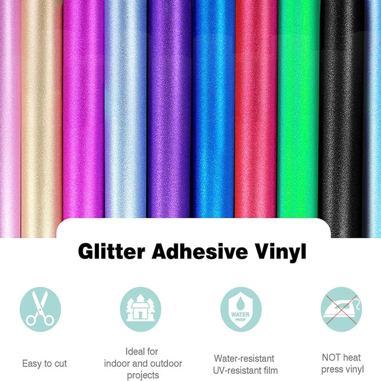 30 x 100cm Glitter Adhesive Craft Permanent Vinyl Film For Cup Wall Glass Decor(Blue) - Sticker by buy2fix | Online Shopping UK | buy2fix