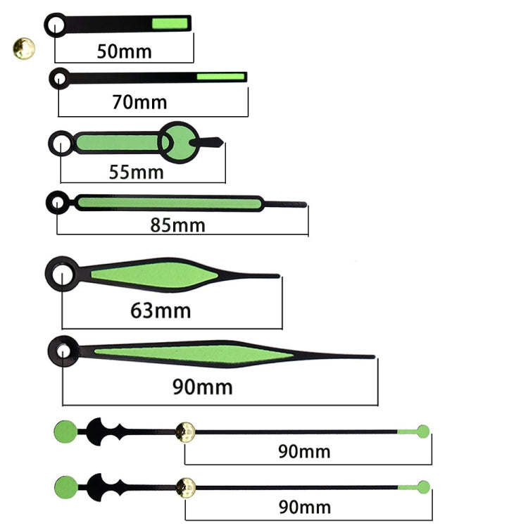 Shaft Length 18.5mm Quartz Clock Silent Movement + Luminous Hands DIY Kit,Spec: Movement+3 Sets Needles - DIY Clocks by buy2fix | Online Shopping UK | buy2fix