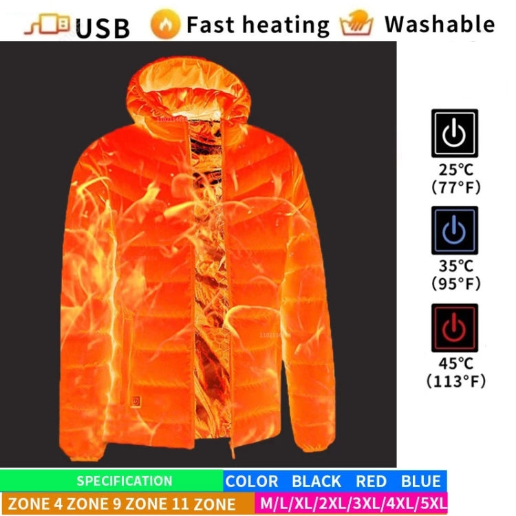 11 Zone Double Control Blue USB Winter Electric Heated Jacket Warm Thermal Jacket, Size: XXXL - Down Jackets by buy2fix | Online Shopping UK | buy2fix