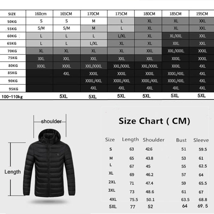 11 Zone Double Control Blue USB Winter Electric Heated Jacket Warm Thermal Jacket, Size: M - Down Jackets by buy2fix | Online Shopping UK | buy2fix