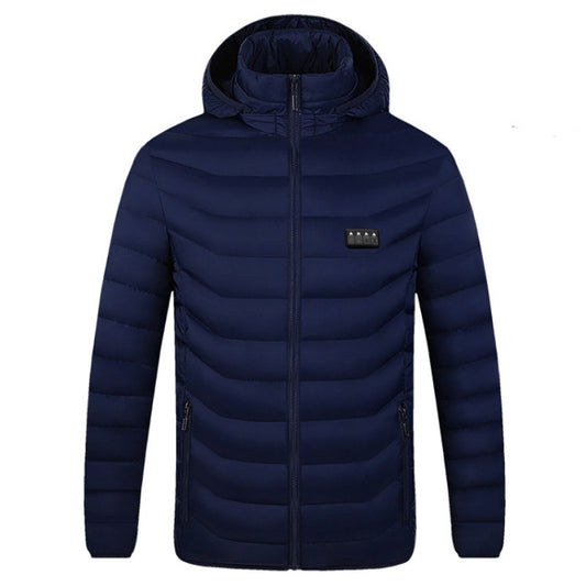 19 Zone 4 Control Blue USB Winter Electric Heated Jacket Warm Thermal Jacket, Size: M - Down Jackets by buy2fix | Online Shopping UK | buy2fix