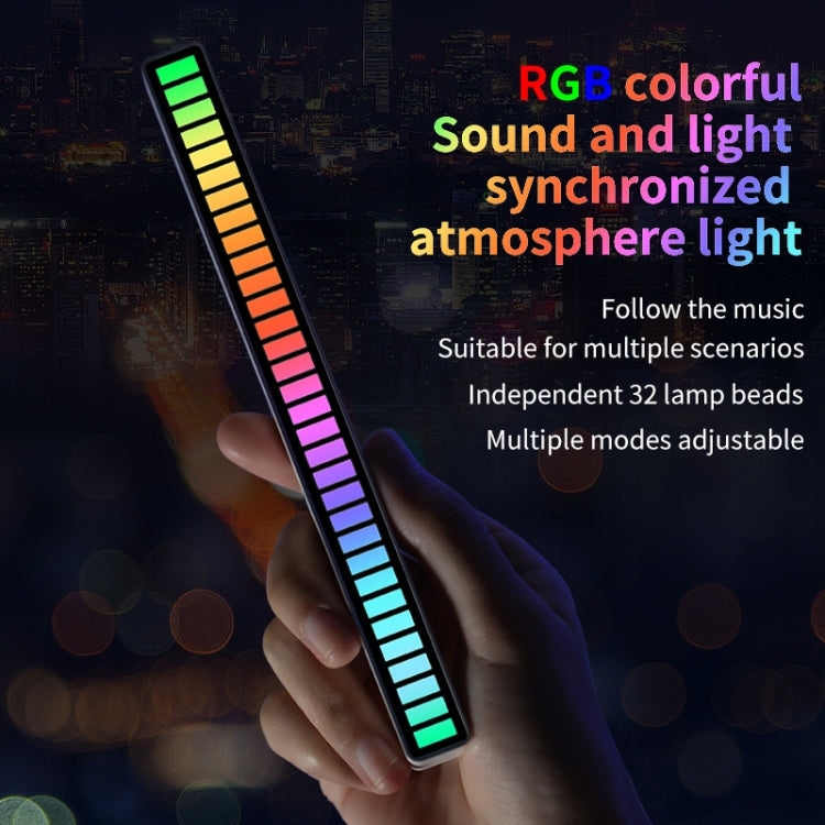 RGB Sound-controlled Rhythmic Response Lights Music Ambient LED Pick-up Lights Plug-in(32 Light+APP White) - Novelty Lighting by buy2fix | Online Shopping UK | buy2fix