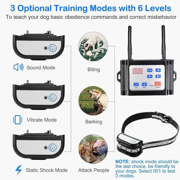 Outdoor Wireless Electronic Pet Fence Night Reflective Collar, Specification: One for Two(AU Plug) - Training Aids by buy2fix | Online Shopping UK | buy2fix