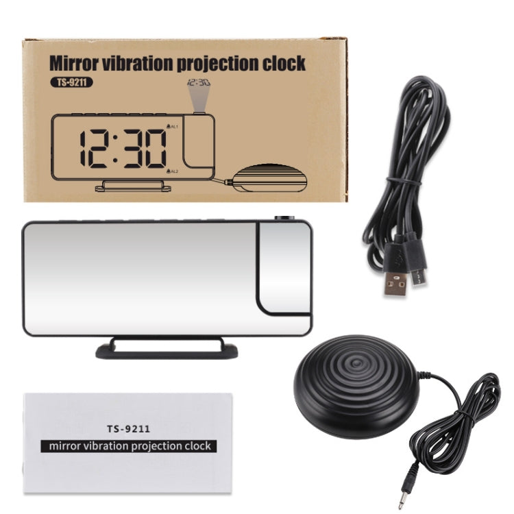 Mirror Projection Clock 2 Groups Alarm Mode with Vibrator(TS-9211) - Alarm Clocks by buy2fix | Online Shopping UK | buy2fix