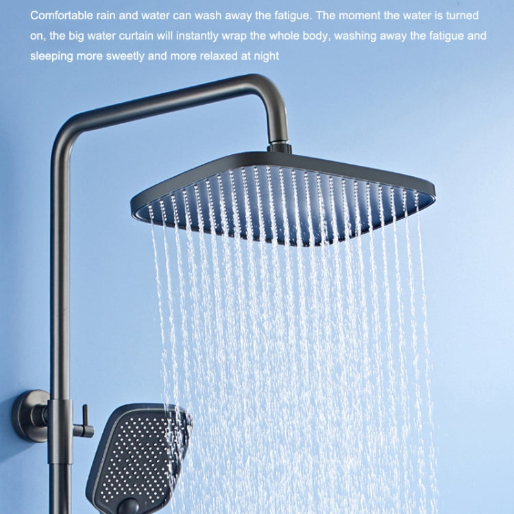 Button Four Gear Shower Set Full Copper Faucet Pressurized Square Nozzle Shower Set(White) - Shower Head by buy2fix | Online Shopping UK | buy2fix