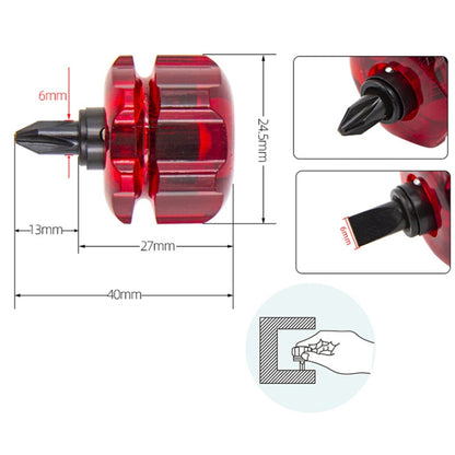 HSD HS-206 Portable Short Handle Phillips And Straight 2 In 1 Screwdriver With Magnetism - Screwdriver Tools by HSD | Online Shopping UK | buy2fix