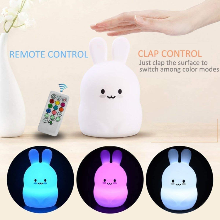 Rabbit Silicone Pat Night Light Children Gift Color Changing Lamp, Specification: Charging Remote Control - Night Lights by buy2fix | Online Shopping UK | buy2fix