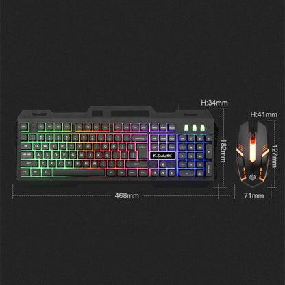 K-Snake Mechanical Feel Keyboard Mouse Kit USB Wired 104 Keycaps Computer Keyboard, Style: Keyboard+Mouse (Black Gray) - Wired Keyboard by K-Snake | Online Shopping UK | buy2fix