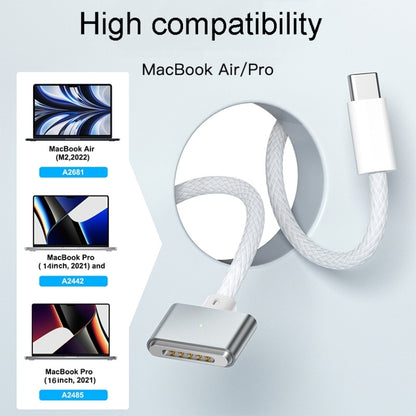 2m For Macbook Air/Pro Series Type-C To Magsafe 3 Braided Magnetic Cable(Gray) - Cable & Adapter by buy2fix | Online Shopping UK | buy2fix