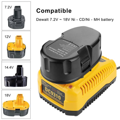 DCB9310 Fast Battery Charger for Dewalt 7.2V-18V XRP NI-CD NI-MH Battery, Plug: UK - Electric Saws & Accessories by buy2fix | Online Shopping UK | buy2fix