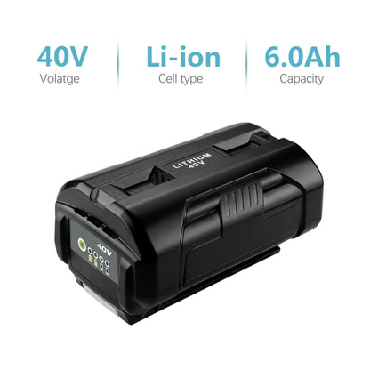 6000mAh For Ryobi OP4026A / OP4050 40V Lawn Mowers Lithium-ion Battery - Lawn Mower, Saws & Accessories by buy2fix | Online Shopping UK | buy2fix