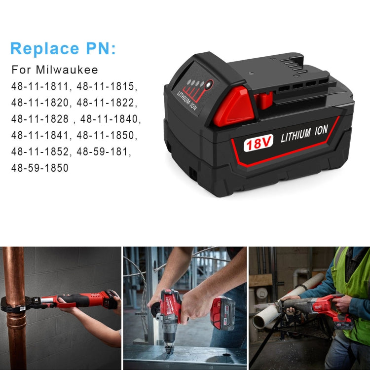 6.0Ah For Milwaukee 48-11-1811 / 48-11-1815 / 48-11-1820 18V Power Lithium Battery Electric Tool Accessories - Electric Saws & Accessories by buy2fix | Online Shopping UK | buy2fix