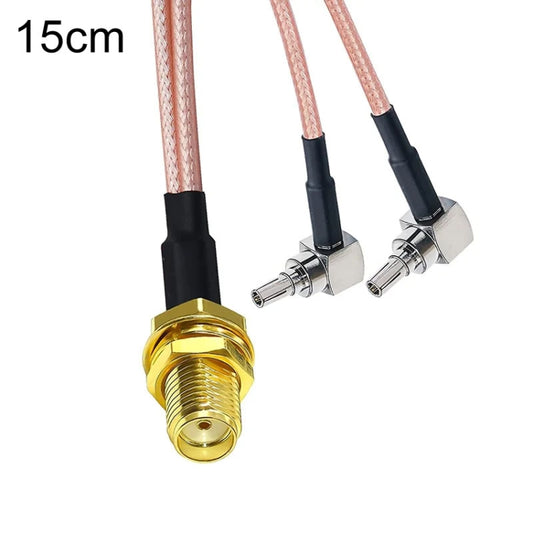 RP-SMA Female To 2 CRC9 R WiFi Antenna Extension Cable RG316 Extension Adapter Cable(15cm) - Connectors by buy2fix | Online Shopping UK | buy2fix
