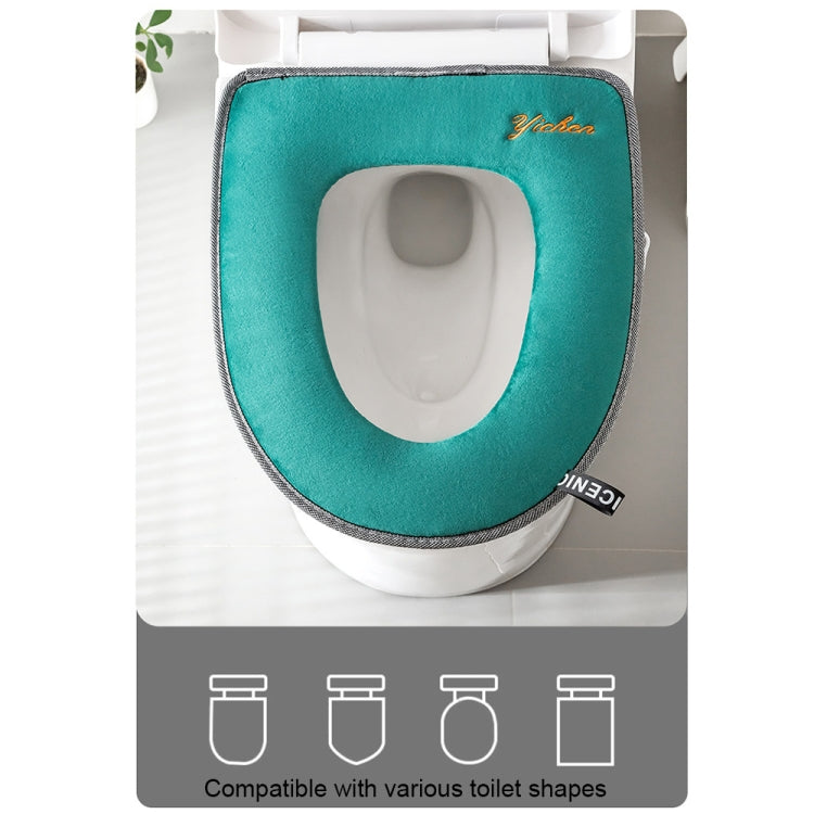 USB Smart Heated Toilet Mat with Handle Plush Universal Winter Toilet Seat Cover(Blue) - Bath Mats by buy2fix | Online Shopping UK | buy2fix
