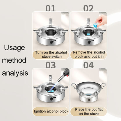 Kacheeg Stainless Steel Alcohol Dry Cooker Single Person Small Stove Boiler, Diameter: 20cm(Pot+Alcohol Stove) - Soup & Stock Pots by Kacheeg | Online Shopping UK | buy2fix