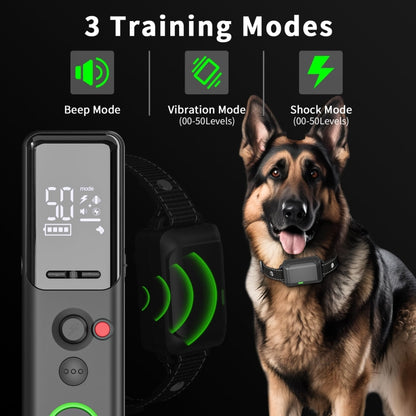 Color Screen Dragon Two Remote Control Pet Electric Shock Circular Dog Trainer(Black) - Training Aids by buy2fix | Online Shopping UK | buy2fix