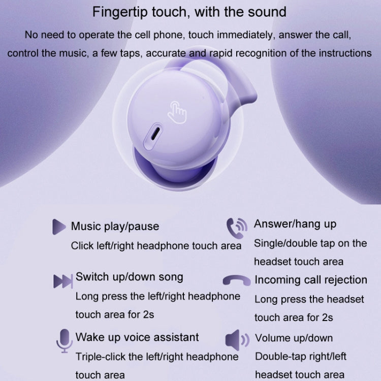 Q26 Bluetooth 5.3 Sleep Mini Wireless Bluetooth Earphone Invisible Comfortable Noise Canceling Earphones(Purple) - Bluetooth Earphone by buy2fix | Online Shopping UK | buy2fix