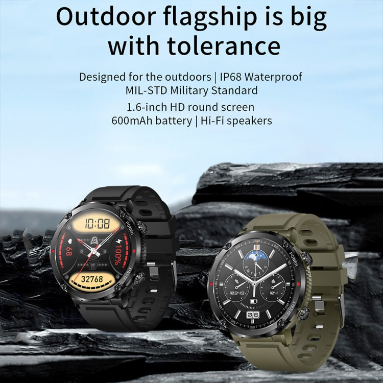 T30 1.6-inch Outdoor Sports Waterproof Smart Music Bluetooth Call Watch, Color: Black - Smart Watches by buy2fix | Online Shopping UK | buy2fix