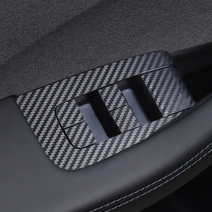 4pcs /Set For Tesla Model 3 Lift Window Button Sticker Car Interior, Style: Carbon Fiber - Car Interior Mouldings by buy2fix | Online Shopping UK | buy2fix