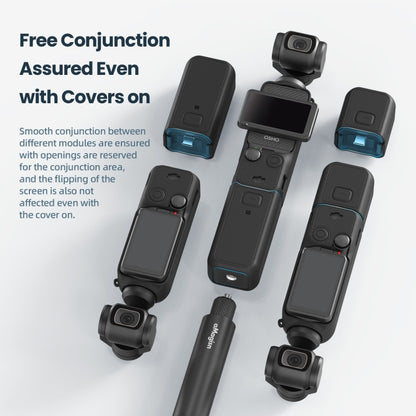 For DJI Osmo Pocket 3 AMagisn Silicone Protection Case Movement Camera Accessories, Style: 7 In 1 Black - Case & Bags by aMagisn | Online Shopping UK | buy2fix