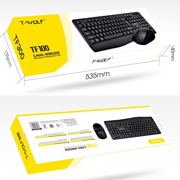 T-WOLF TF-100 2.4G Bluetooth Laptop Office Wireless Keyboard and Mouse Set(Set) - Wireless Keyboard by T-WOLF | Online Shopping UK | buy2fix