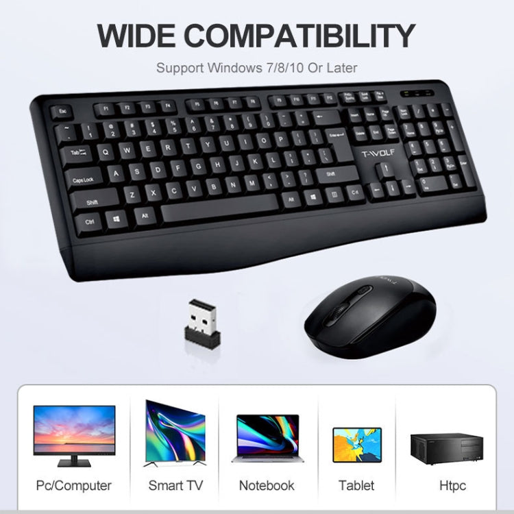 T-WOLF TF-100 2.4G Bluetooth Laptop Office Wireless Keyboard and Mouse Set(Set) - Wireless Keyboard by T-WOLF | Online Shopping UK | buy2fix