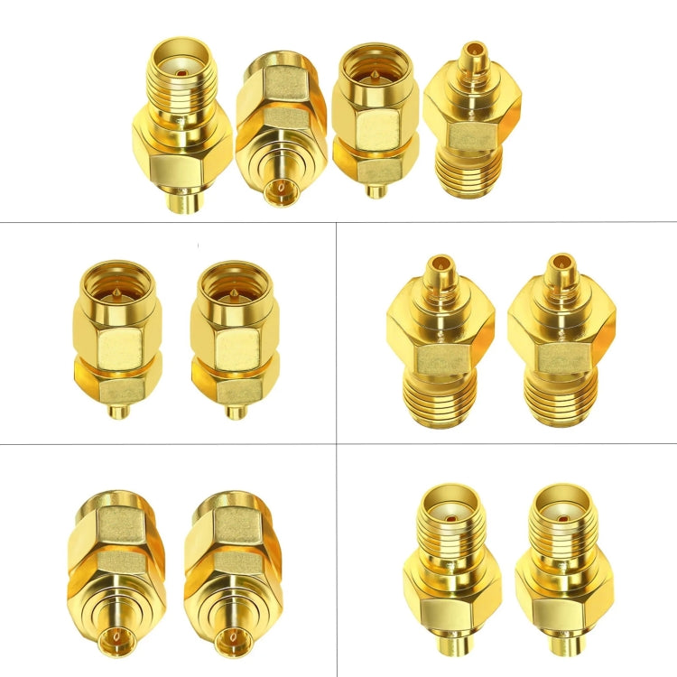 SMA Female To MMCX Female Coaxial Adapter Kit Brass Coaxial Connector RF Antenna Adapter - DVB-T & Simulation Antenna by buy2fix | Online Shopping UK | buy2fix