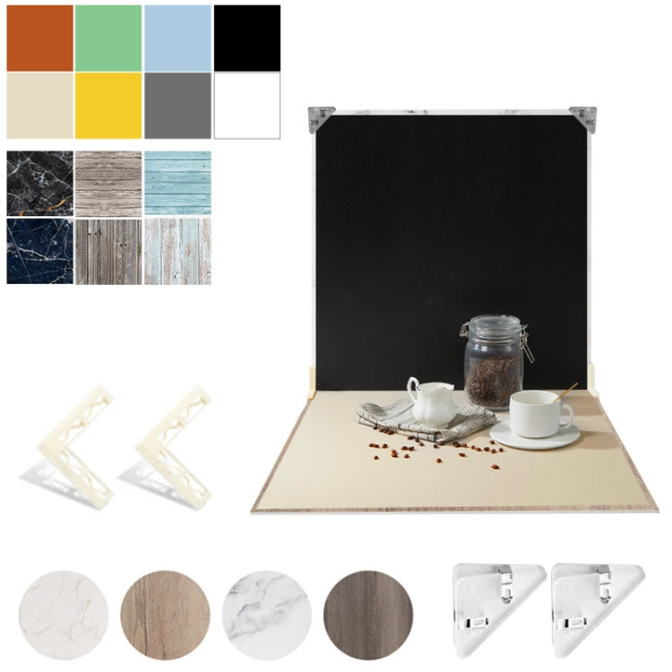 2pcs 60cm Double-Sided Background Board + 7pcs Backdrop Paper Photography Props Set, Spec: Set 4 - Solid Color by buy2fix | Online Shopping UK | buy2fix