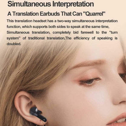 Hishell Y113 Smart Voice Translator Earphone Wireless Earbuds Real Time Instant Online 40 Languages Translate Earphone(Black) -  by Hishell | Online Shopping UK | buy2fix